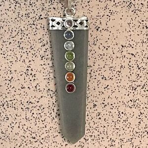 Grey Jasper chakra pendant necklace